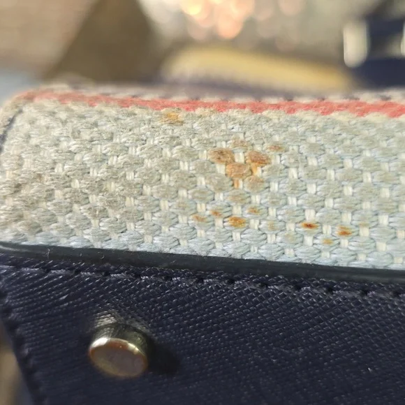 Kate Spade Navy and Colorful Striped Satchel With Crossbody Strap - Picture 3 of 7